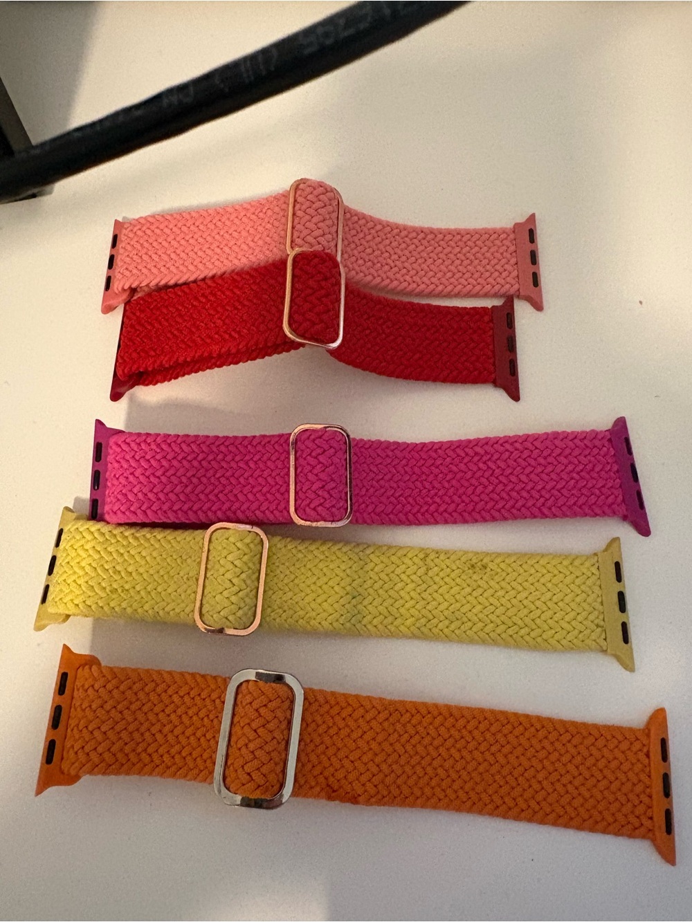 Colorful Braided Watch Bands - Coral, Red, Hot Pink, Yellow, Orange